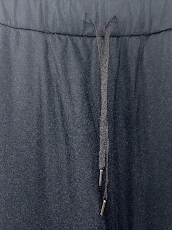 Black Wide Leg Drawstring Pants Size L - Image 2