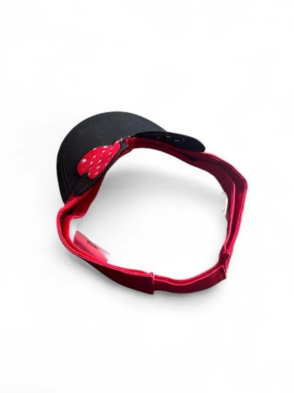 Disney Parks Authentic Minnie Mouse Visor Polka Dot Bow Cap Adult Red and Black - Image 2