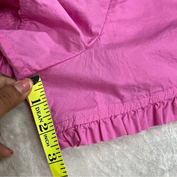 pink aerie shorts size Medium paper bag high waisted ruffle hem lightweight - Image 7