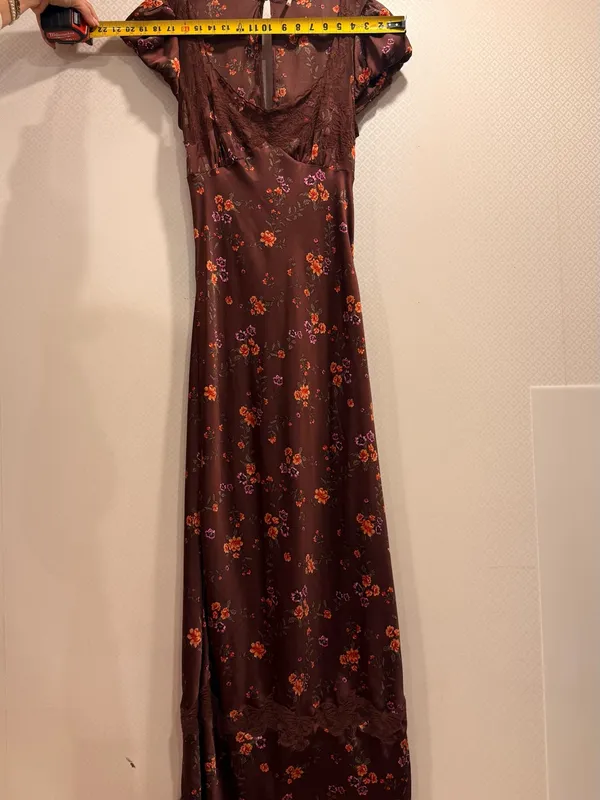 Free People Butterfly Babe Burgundy Floral Satin Lace-Trim Maxi Dress - Image 5