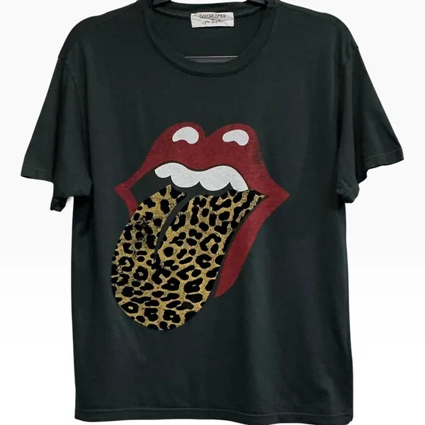 Daydreamer Free‎ People Rolling Stones Leopard Graphic T-Shirt Oversized XS - Image 2