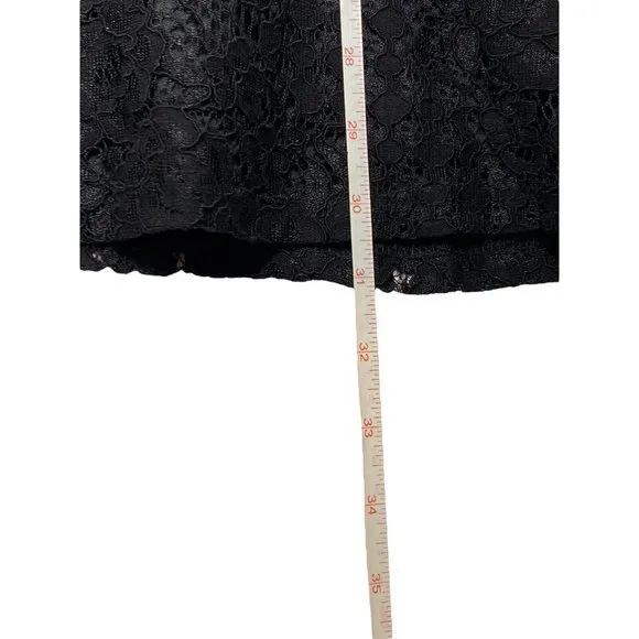 Lulus Not a Secret Black Lace Puff Sleeve Mini Dress Sz Large Lined‎ Business - Image 4