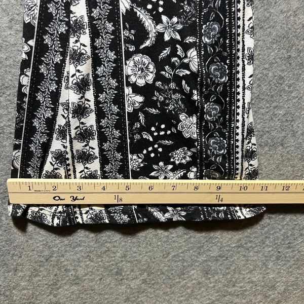 Maternity Vibes Floral Flare Leggings Black White Boho Bell Bottom Size S - Image 4