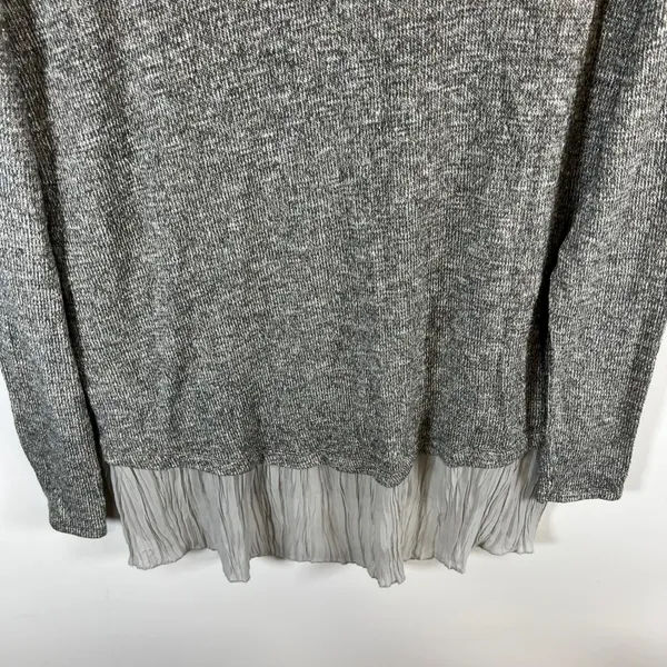 Abercrombie‎ & Fitch Womens Medium Silver Metallic Knit Pleated Hem Top NWT - Image 8