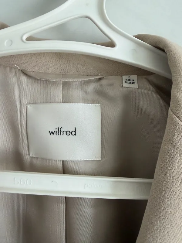 Aritzia Wilfred Generation Waist Cropped Blazer Beige Crepette Jacket Size 0 - Image 4