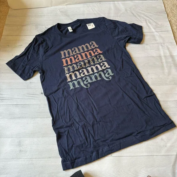 Bella Canvas “Mama” Graphic Tee in Size Medium Blue - Image 2