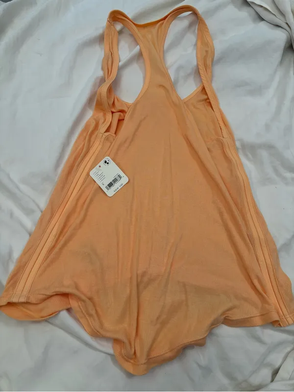 Free People Movement Peach Orange Ribbed Racerback Tank Top Size S NWT - Image 5