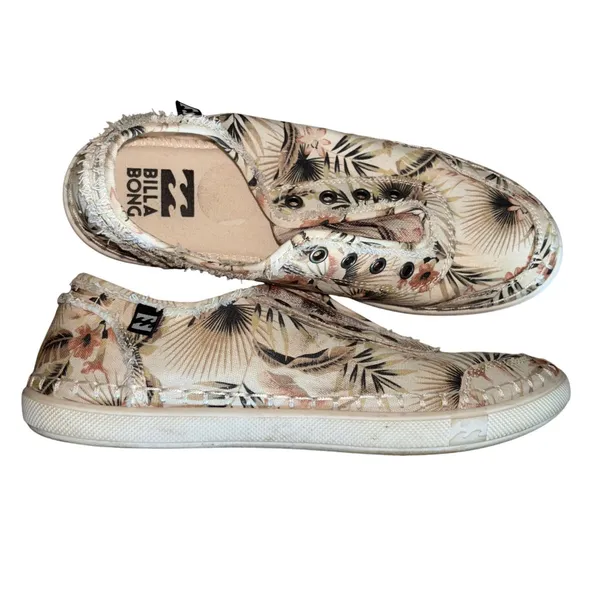 Billabong Cruiser Floral Print Canvas Slip On Shoes Women's‎ Size 7.5 - Image 2