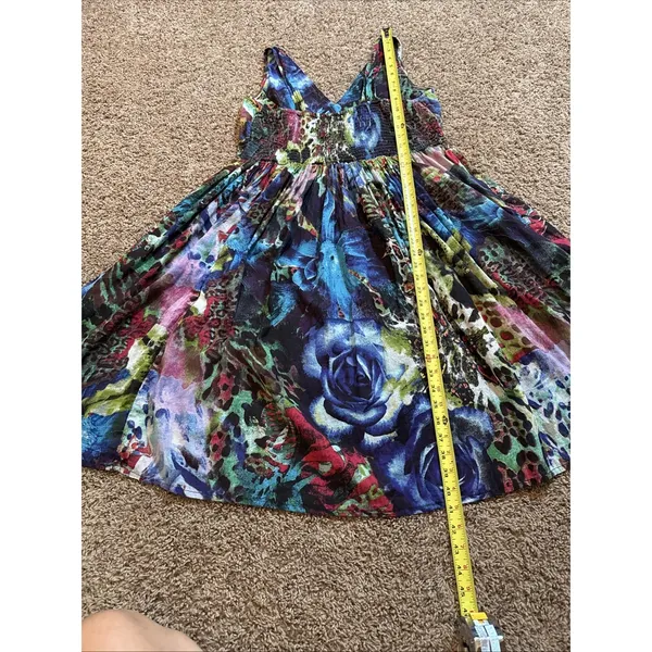 Vintage Lola P Y2K Floral Sleeveless Embellished Dress Size Large Boho Whimsy - Image 8