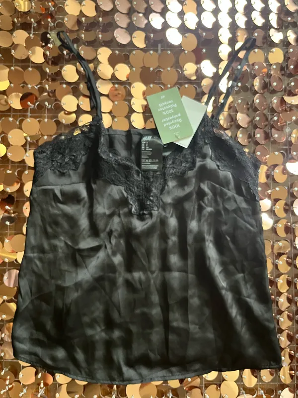 H&M Black Lace Tank Top - Image 2