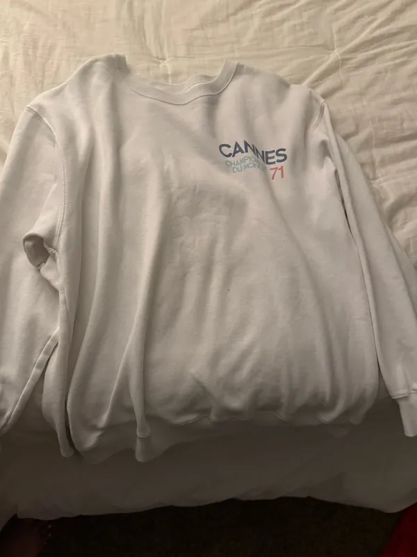 Hollister white sweatshirt with Cannes graphic Size M - Image 3