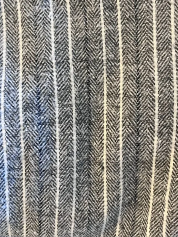 Fringe Grey & Blue Pinstripe Mini Skirt - Image 4