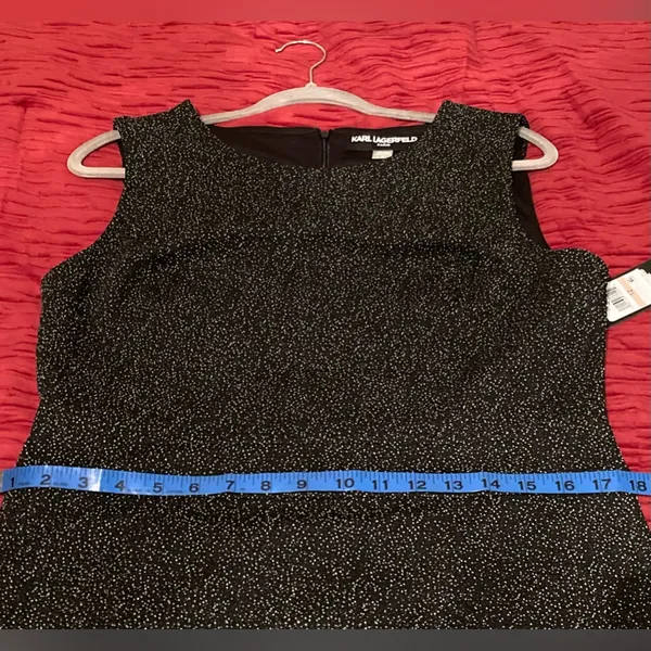 NEW KARL LAGERFELD Paris BLACK SHIFT DRESS - SIZE 12 - Image 9