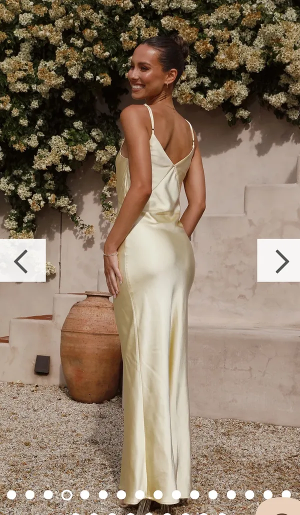 Billy J Yellow Satin Dress - Image 2