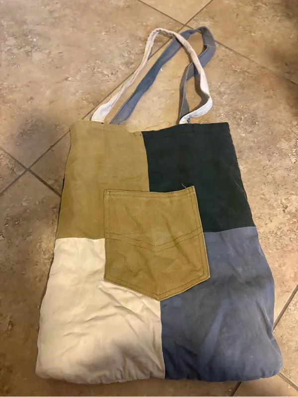Carhartt Patchwork Canvas Tote Bag - Multi-Color - Image 3