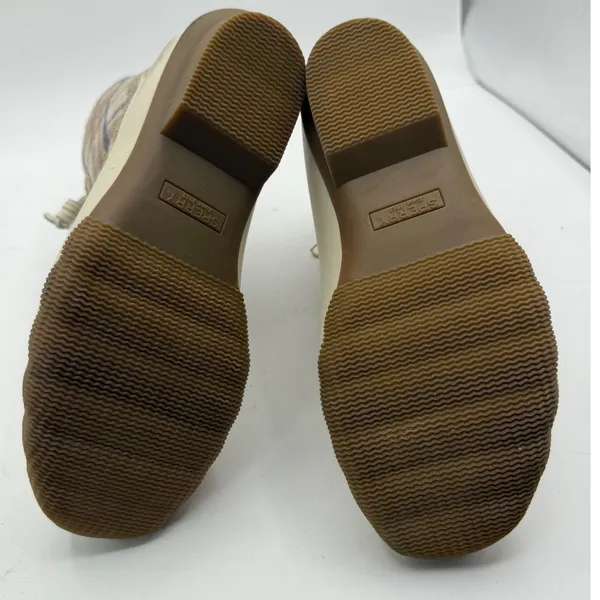 Sperry Saltwater Duck Boots Plaid Wool Women's 6 Cream Winter Rain Outdoor - Image 9