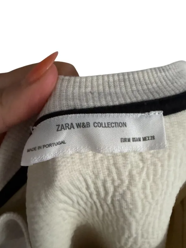 ZARA Gray Peplum Sweatshirt Top Size Medium - Image 9
