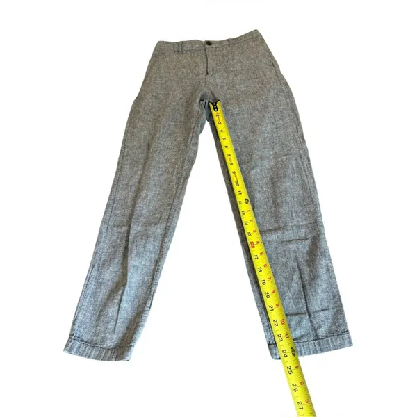Uniqlo Linen Cotton Blend Tapered Trouser Pants Gray Womens Size XS - Image 8