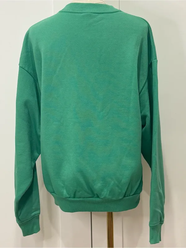 Alo Yoga Accolade Crew Neck Pullover Sweatshirt Spruce Green XXS Athleisure Rare - Image 7