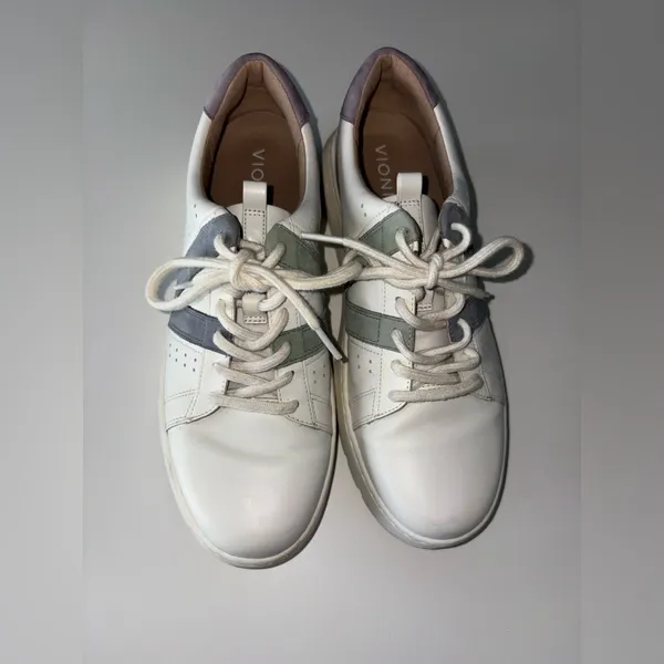 Vionic Women's‎ Simasa Abyss White Leather Multicolor Detail Sneakers Size 8 - Image 9