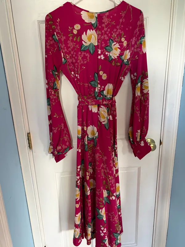 Floral wrap midi dress - Image 2