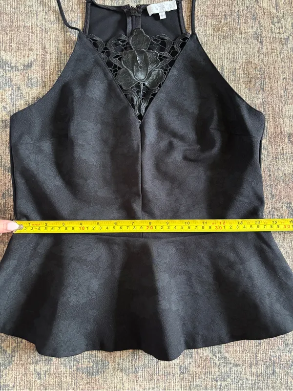 1. State Black Lace-Trim Peplum Camisole Size S - Image 7