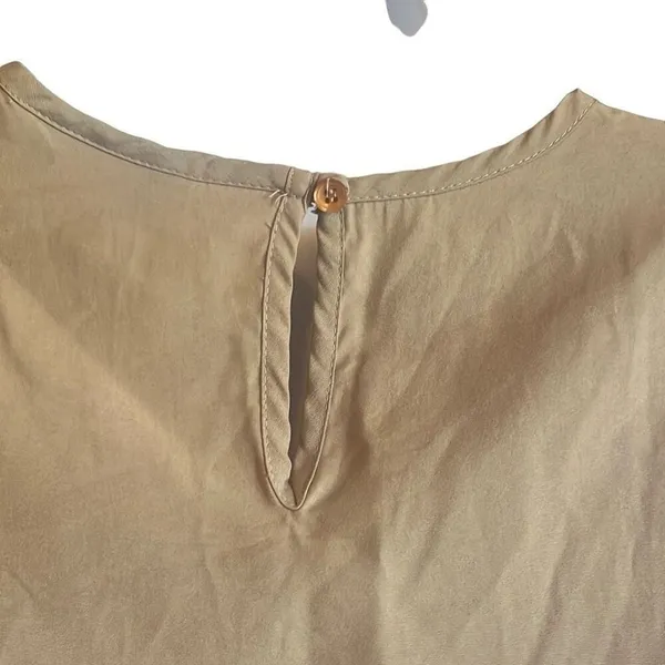 Gemilli Vintage Tan Pullover Lightweight Short‎ sleeve Blouse Large Capsule Tan - Image 4