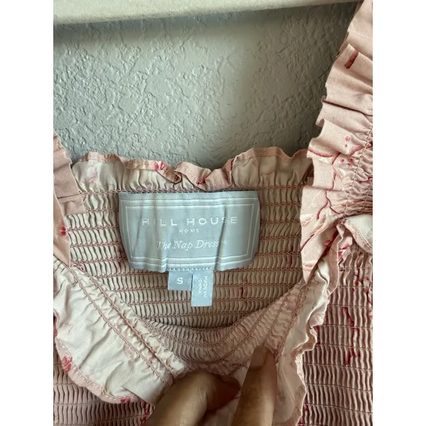Hill House Home Bridgerton Ellie Nap Dress Small Pink Floral Smocked Cottagecore - Image 7