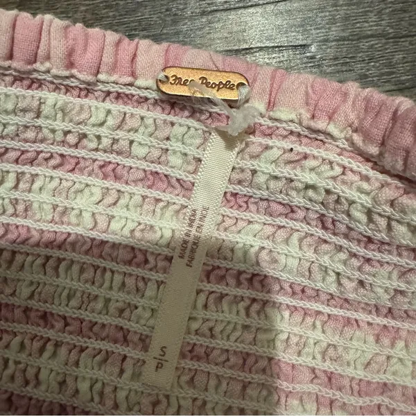 Free People Pink Leilani Cotton Gingham Tube Top - Image 6