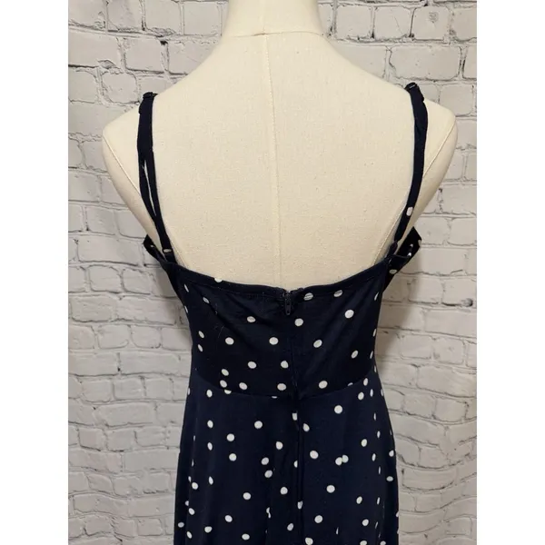 Jun & Ivy Navy Blue & White Polka Dot Sleeveless Mini Dress Size Large - Image 4