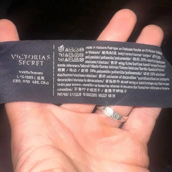 Victoria’s Secret L black strappy lacy triangle bralette - Image 3