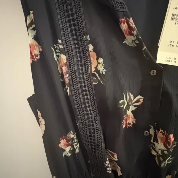 NWT Abercrombie & Fitch Floral Blue Dress in Size XL - Image 5