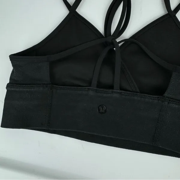 Lululemon Superb Bra Sz 4 Black Practice Cotton Strappy Open Back - Image 10