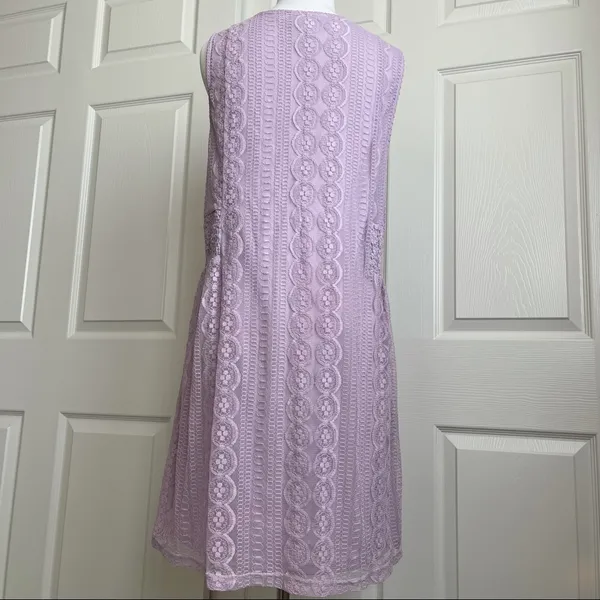 NWT Francesca’s (Blue Rain) Lavender Lace Shift Dress M - Image 5