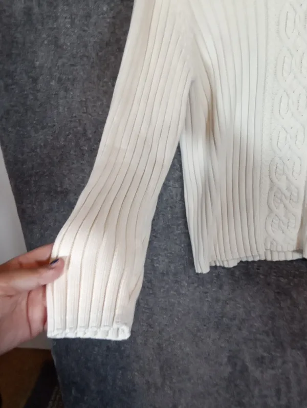 Lauren Ralph Lauren Women Cable Knit Cotton Fisherman Preppy Coatal Sweater M - Image 5