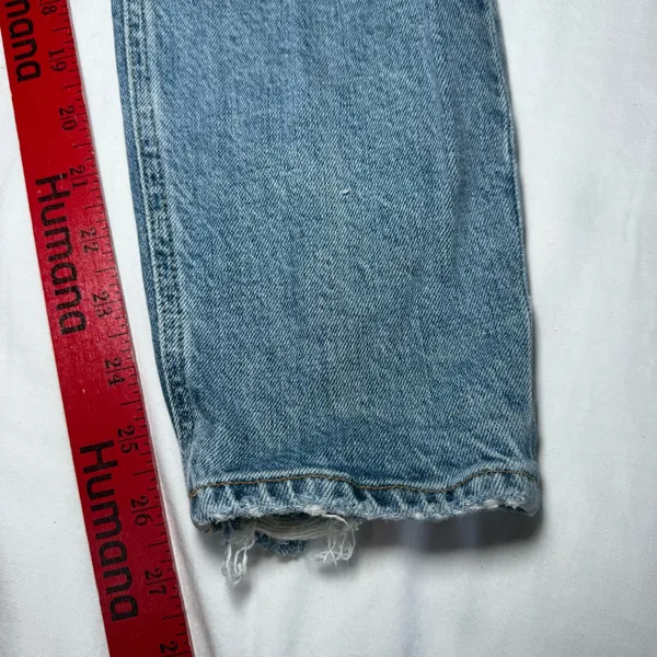 AGOLDE Nico High Rise Slim Jeans Womens 28 Blue Button-Fly Denim Distressed - Image 2