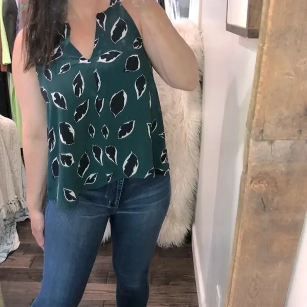 Loft green and black halter neck top size small - Image 2