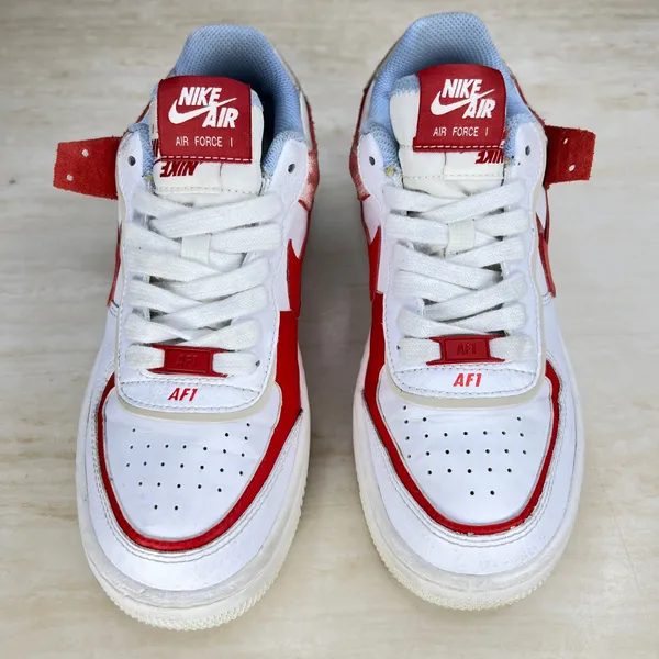 Nike Air Force 1 Shadow White University Red Sneakers CI0919-108 Womens 7 - Image 3