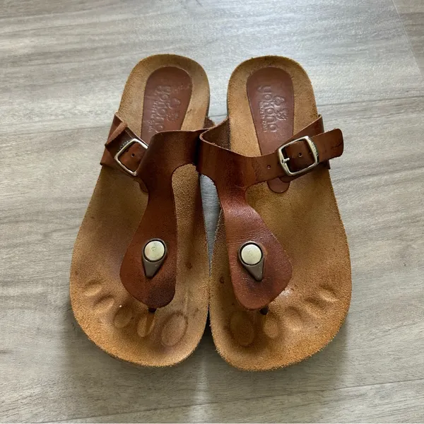 Yokono Made in Spain Ibiza Brown T-Strap Leather Sandals Size 7.5 - Image 4