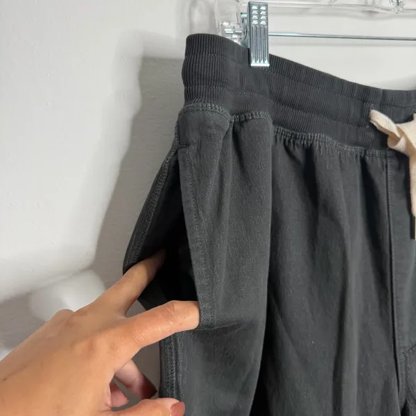 Aerie Soft Landing‎ Trouser Smoked Gray Loose Fit Super Wide Leg Large Short - Image 9