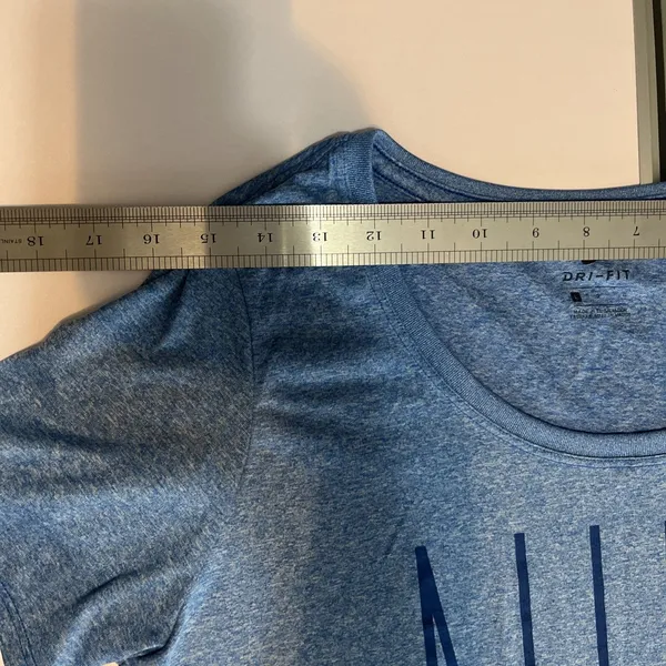 Nike Dri-Fit T-Shirt Woman Large Blue Short Sleeve Round Neck Top Relaxed Fit - Image 6