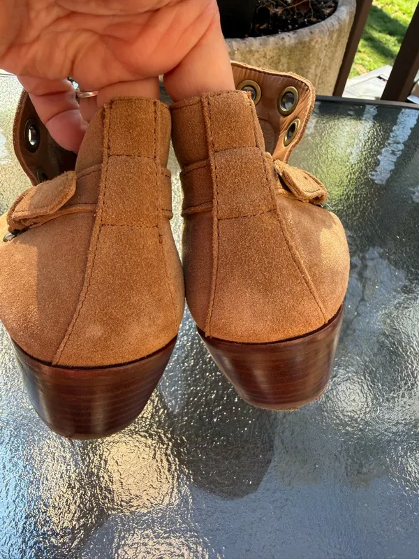 Sam Edelman Pedra Cognac Suede Leather Ankle Booties Boots Womens 6 - Image 4
