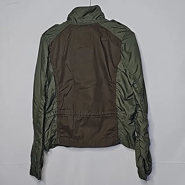 Lucky Brand military style army green zip up warm utility jacket sz Medium - Image 7