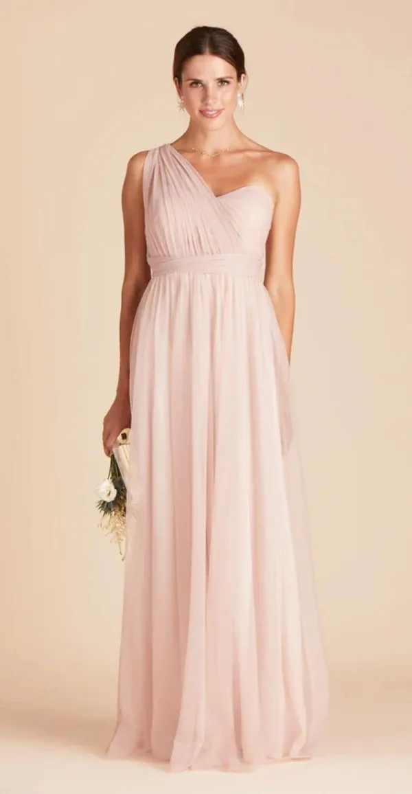 Birdy Grey NWT Christina Convertible Vintage Blush Pink Tulle Maxi Dress - Image 8
