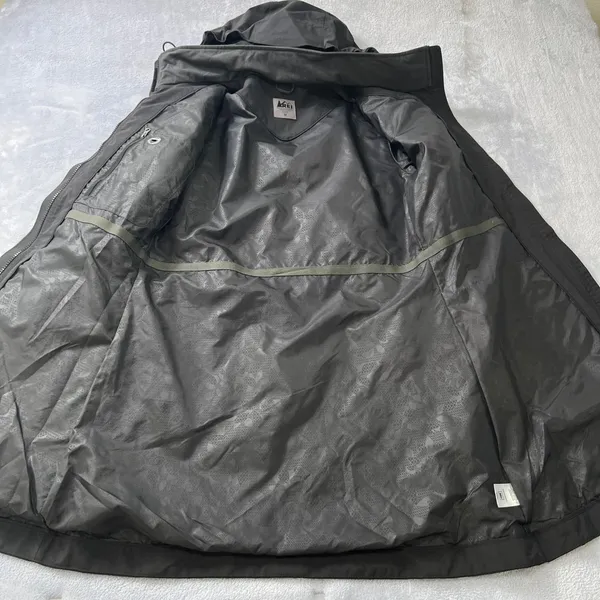 REI Black Hooded Insulated Parka Jacket Womens Medium Outdoor Coat No Belt‎ - Image 8
