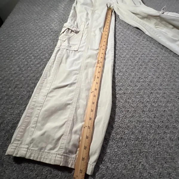 BDG Urban‎ Outfitters Y2K Cargo Pants Womens S Cream Wide Leg Elastic Waist Seam - Image 11