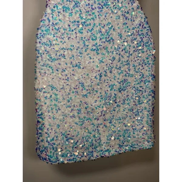B DARLIN Size XS Sequin Bodycon Halter Mini Dress‎ Semi Formal Bachelorette - Image 8