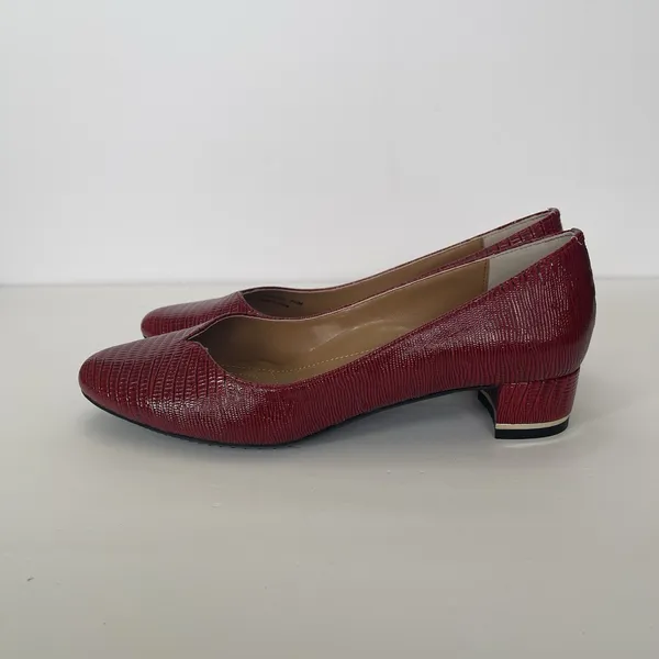 J.‎ Renee Bambalina Lizard Print Red Patent Size 8.5 NEW Career Church Holiday - Image 5