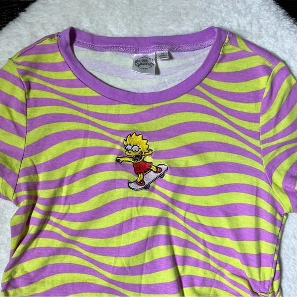 The Simpsons Lisa Simpson Embroidered Ruched Tee - Image 3