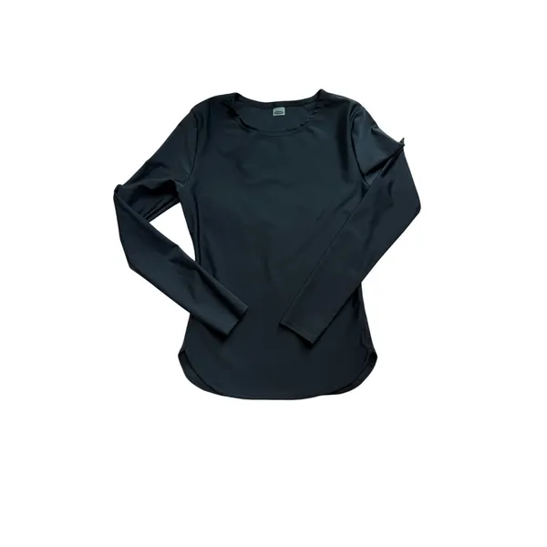 Old Navy Black Long Sleeve Rash Guard Small Swim Surf Curved Hem - Image 4